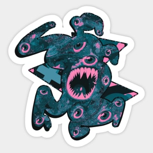 Alien Monster with multiple Eyes and Sharp Teeth Sticker